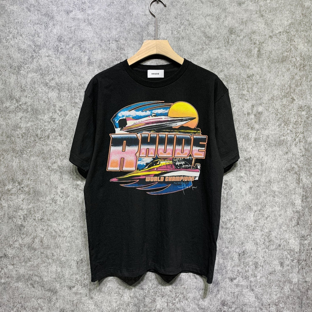 Rhude T-shirts Printed Trendy Pure Cotton