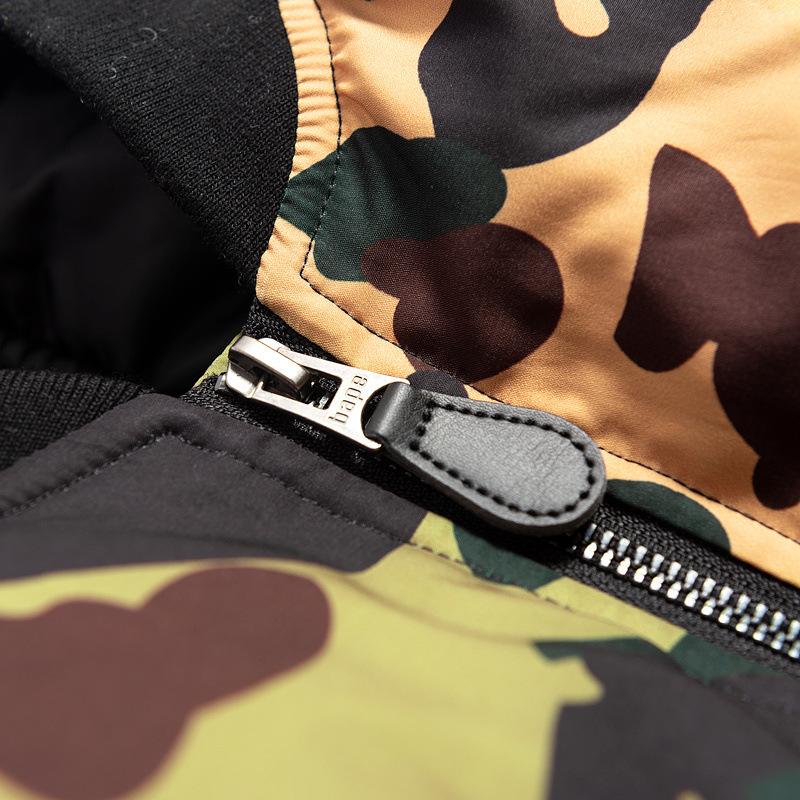 Bathing Ape Coat Autumn and Winter Men's Fashion Day Shark Head Camouflage Cotton Jacket Jacket Coat