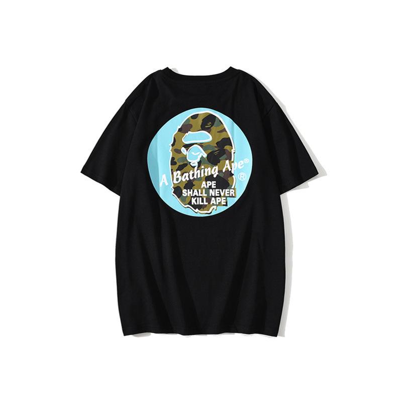 Bathing Ape T-Shirt Back Printing Men and Women Fashion Short Sleeve Top