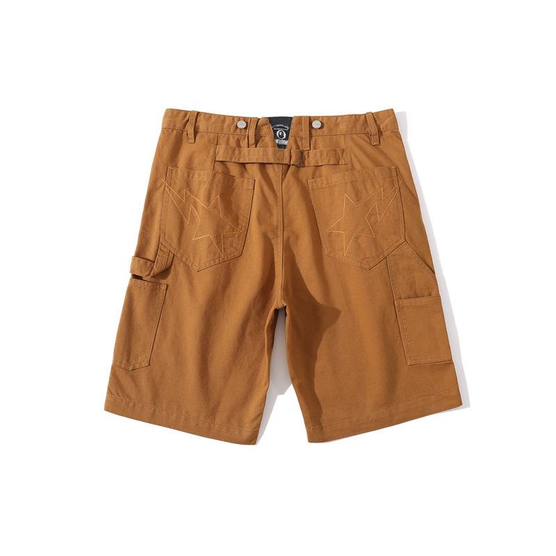 Bathing Ape Shorts Shark Head Embroidery Tiger Head Tooling Shorts Men's Casual Pants
