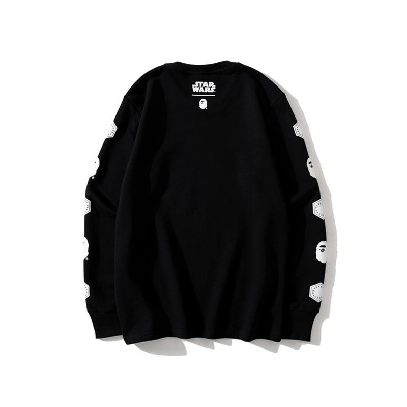 Bathing Ape Sweatshirts Ape Head and Star Wars White Warrior Loose Casual Couple Pullover Sweatshirt