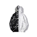 Bathing Ape Jacket Shark Head Black and White Luminous Coat