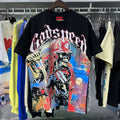 Godspeed T-shirts Skull Baseball Players Printed Cotton Casual Short Sleeves Men and Women