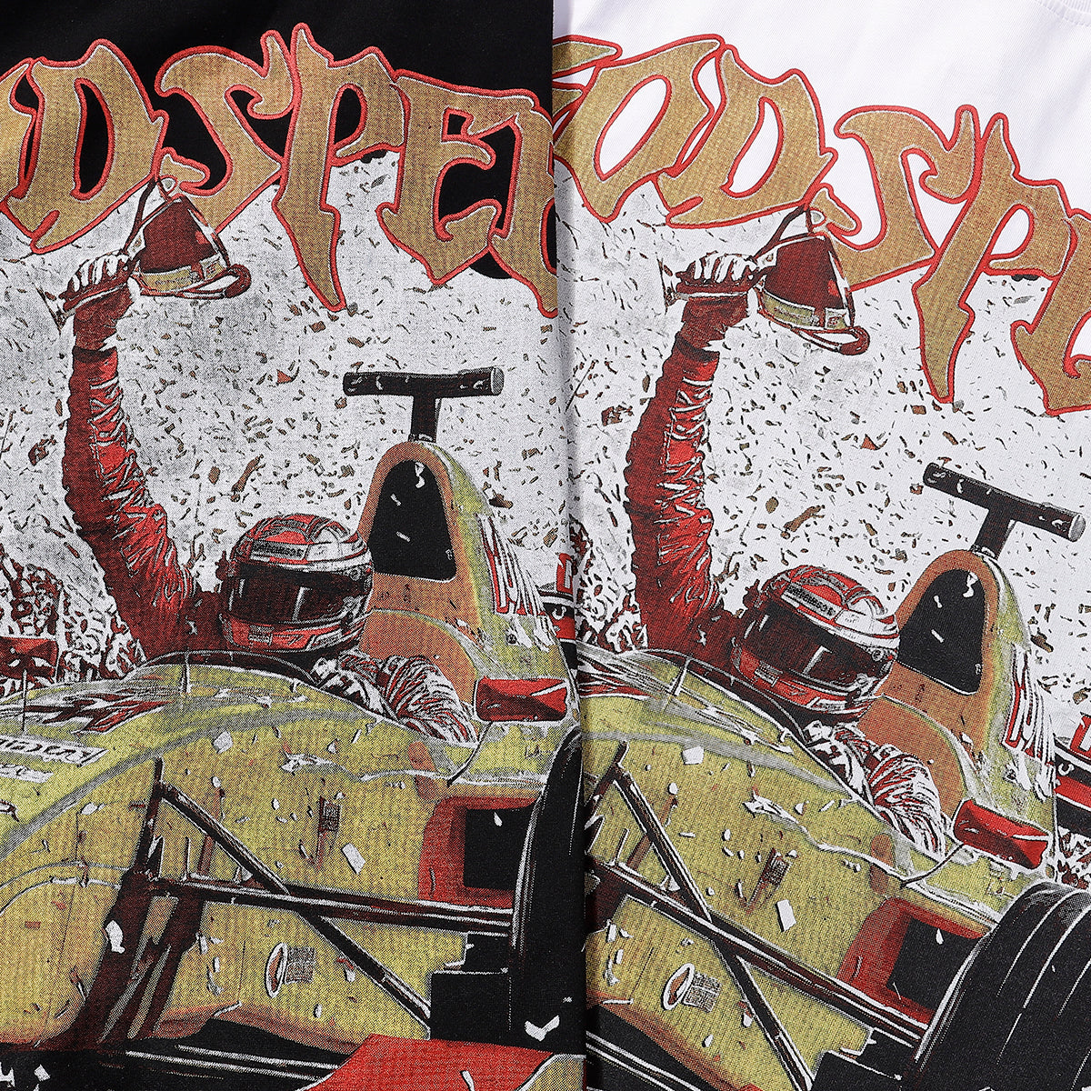 Godspeed T-shirts Racing Wins Scene Printed Cotton Casual Short Sleeves Men and Women