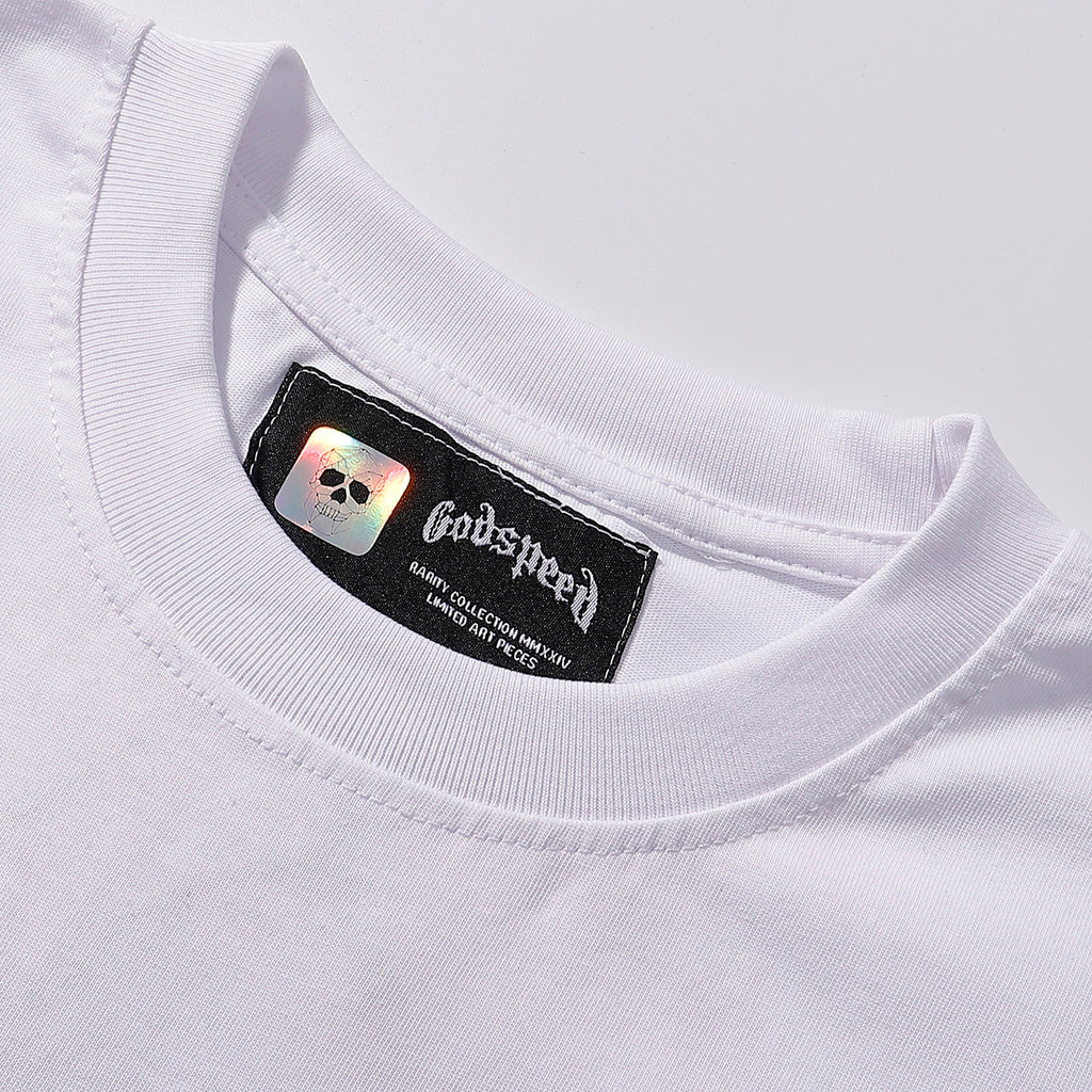 Godspeed T-shirts Astronaut Moon Landing Print Cotton Casual Short Sleeve Men and Women