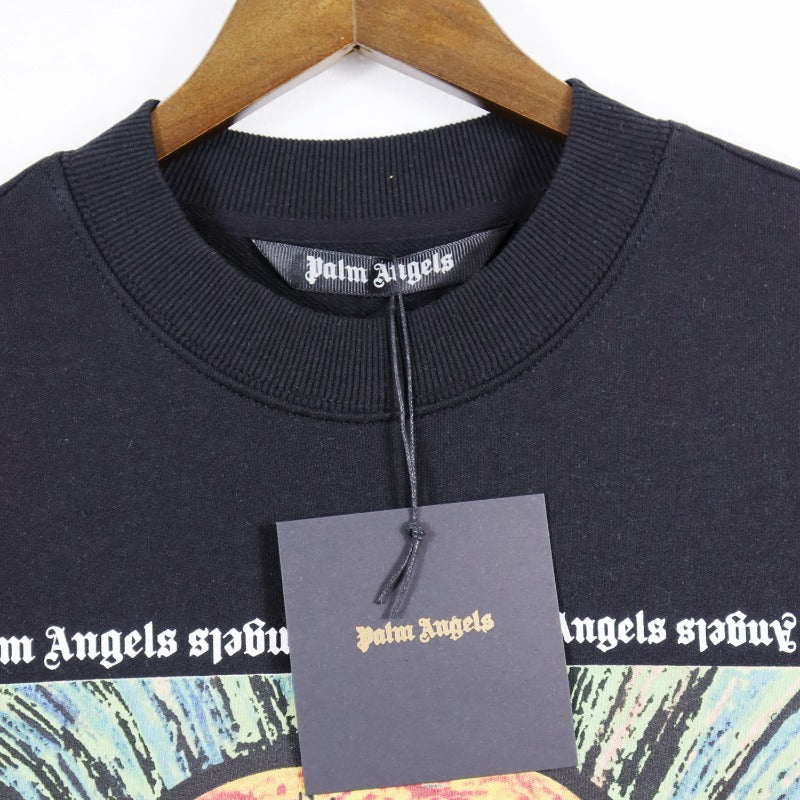 Palm Angels Sweatshirts Painted Mouth Logo Print Long Sleeve Crew Neck Sweater