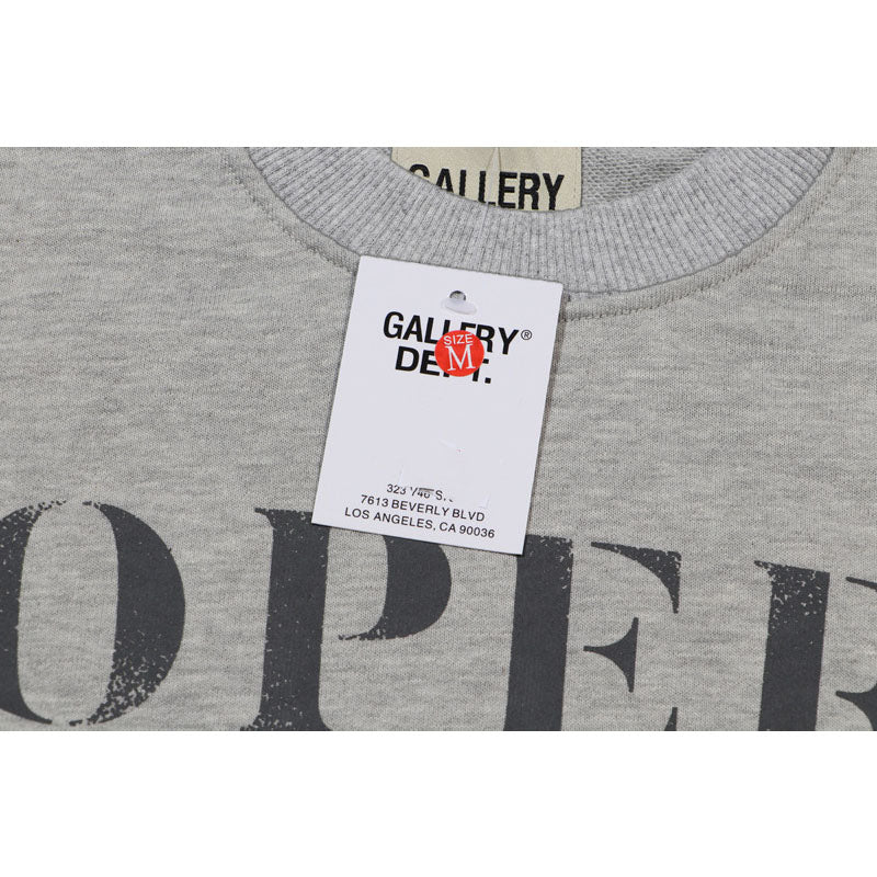 Gallery Dept Long Sleeve Shirt Letter Print Print Long Sleeve Crew Neck Sweater