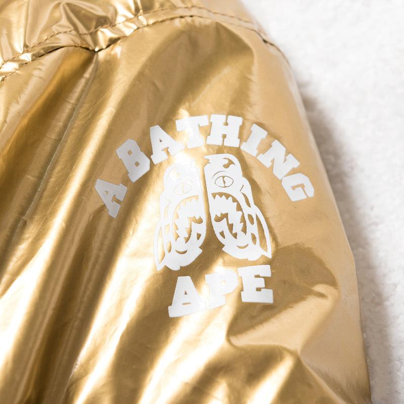 Bathing Ape Coat Golden Autumn and Winter Men and Women Teenagers Fashionable Cotton Coat Jacket Coat Cotton-Padded Jacket