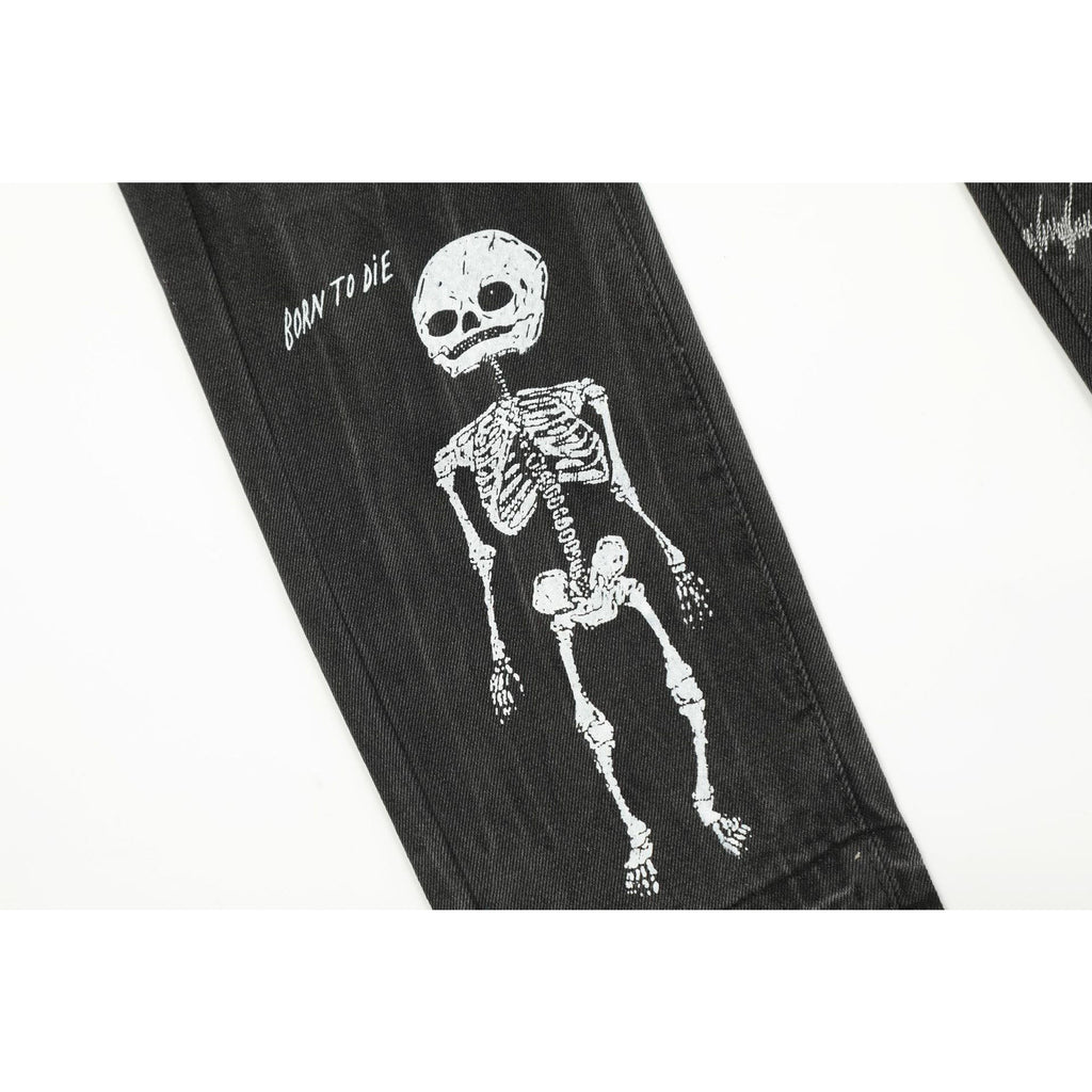 Gallery Dept Jeans Skull Alphabet Patch Heavy Industry Washed Jeans