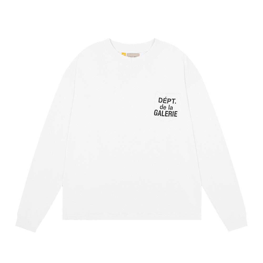 Gallery Dept Long Sleeve Shirt Alphabet Slogan Pocket Long Sleeve T-Shirt Bottom Shirt