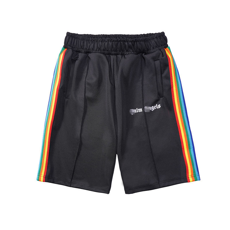 Palm Angels Shorts Angel Casual Rainbow Shorts Elastic Sports Fifth Pants