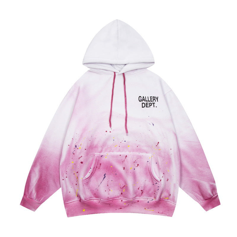 Gallery Dept Hoodie hand-painted paint point gradual change tie-dye hooded sweater