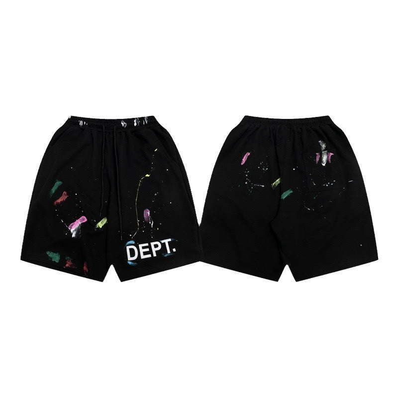 Gallery Dept Shorts Hand Painted Splash Ink Color Matching Casual Shorts