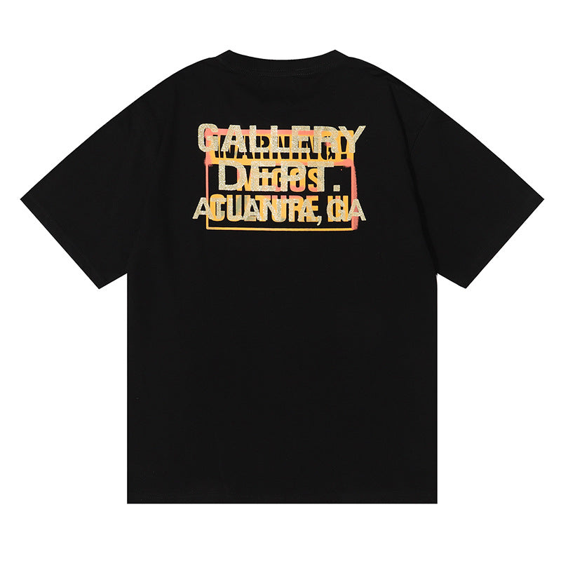 Gallery Dept T-shitrs Gilding Design Double Yarn Cotton Short Sleeve