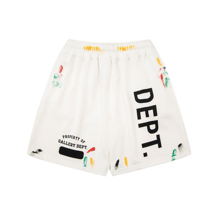 Gallery Dept Shorts Hand Painted Splash Ink Color Matching Casual Shorts
