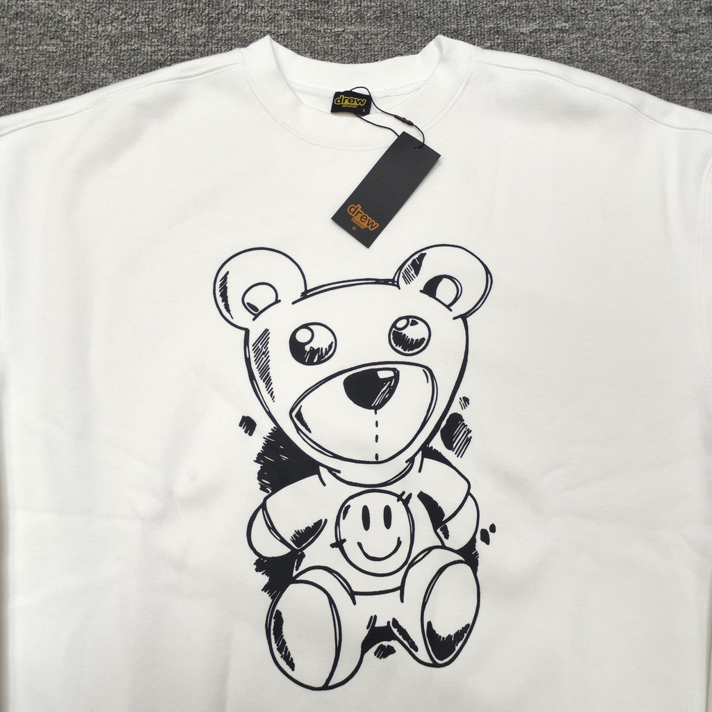 Drew House Sweatshirts Unisex Cartoon Bear Pattern Crew Neck Sweatshirts