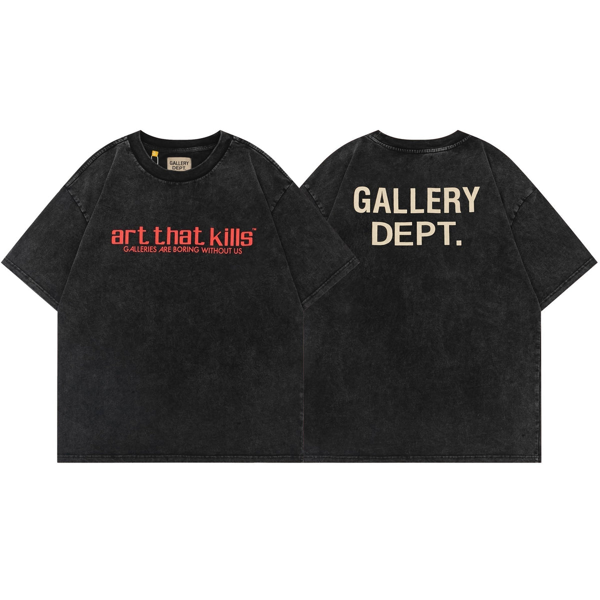 Gallery Dept T-Shirt Washed and old bronzing alphabet print short-sleeved T-shirt