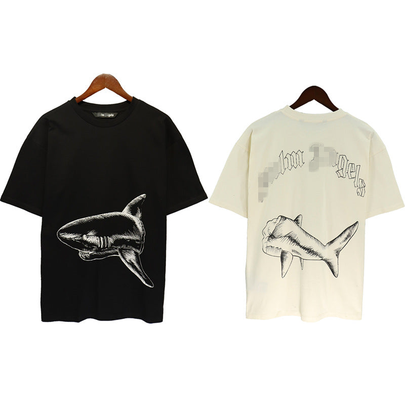Palm Angels T-shirt Sketch Break Shark Alphabet Short Sleeve T-shirt