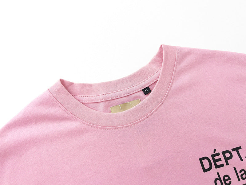 Gallery Dept T Shirts round Neck Short Sleeve T-shirt Pure Cotton