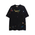 Gallery Dept T Shirts  Splashed Ink Printing Loose Short Sleeve Base Lining