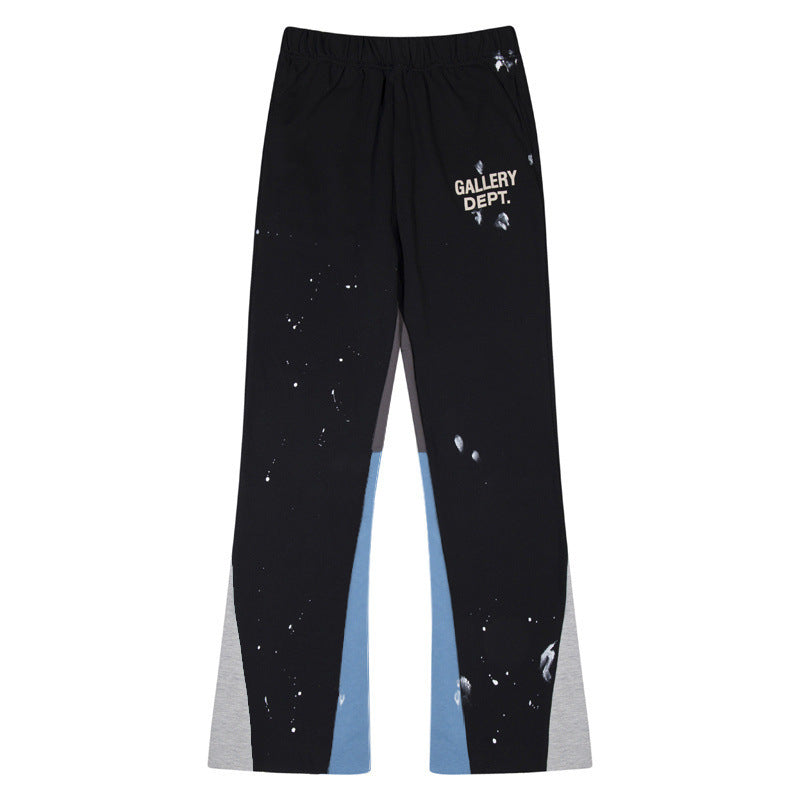 Gallery Dept Sweatpants Hand Painted Ink Splashing Graffiti Splicing Contrast Trousers