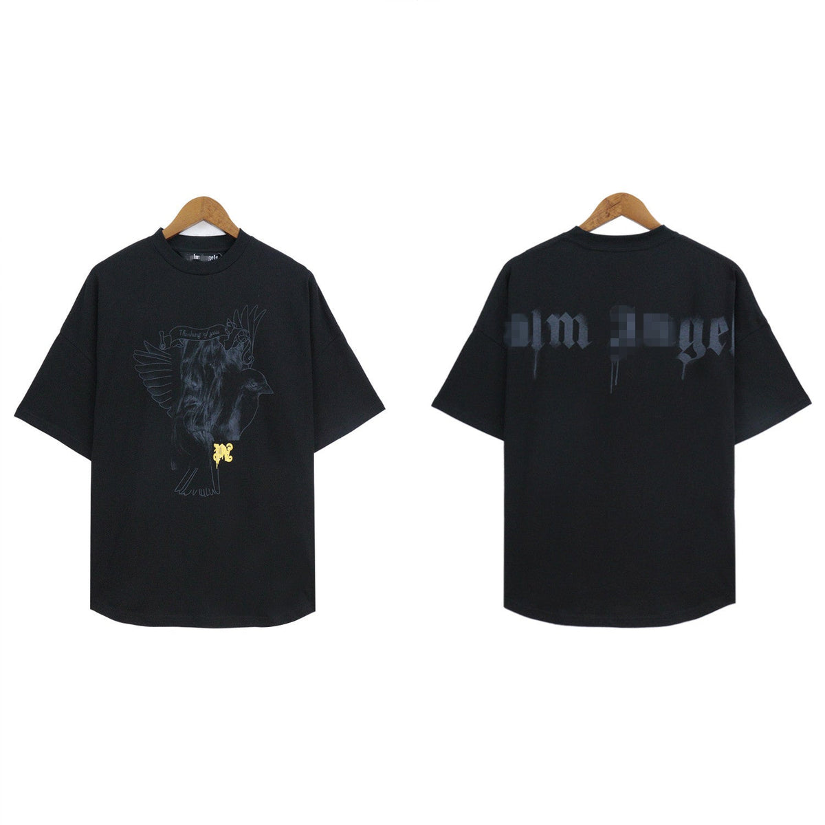 Palm Angels T-shirt Pigeon Flow Lacquer Letter Foam Short Sleeve T-shirt