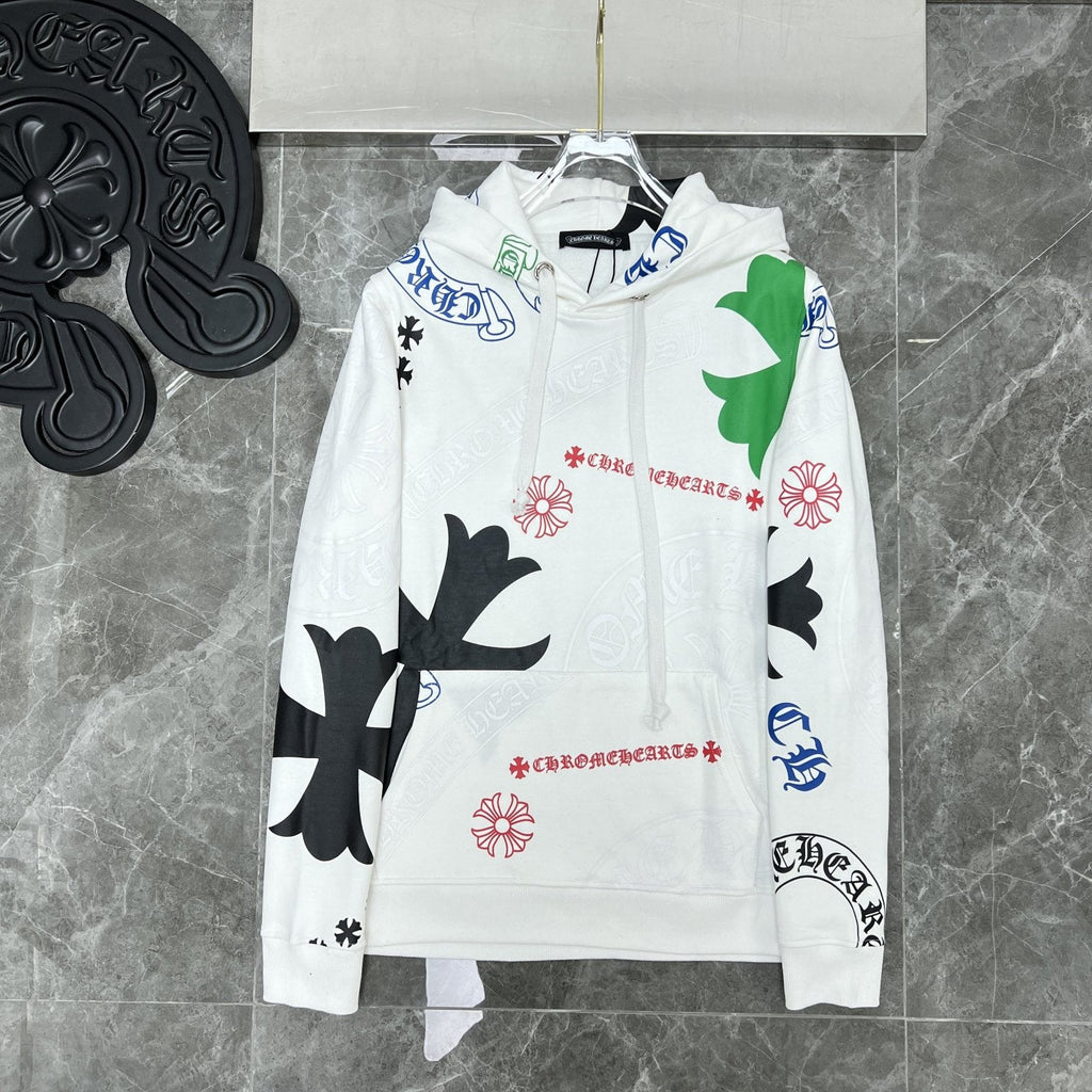 Chrome Heart Hoodie Cow Print Casual Hooded Sweater Sweater Hoodie