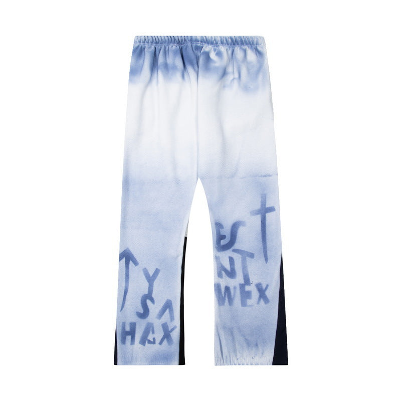 Gallery Dept Sweatpants Tie-dye Splash Ink Graffiti Alphabet Print Casual Sweatpants Trousers