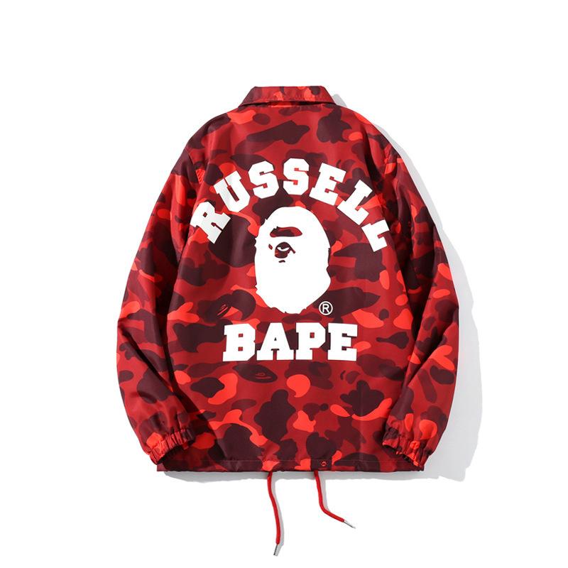 Bathing Ape Jacket Street Men's Jacket Loose Camouflage Coach Jacket