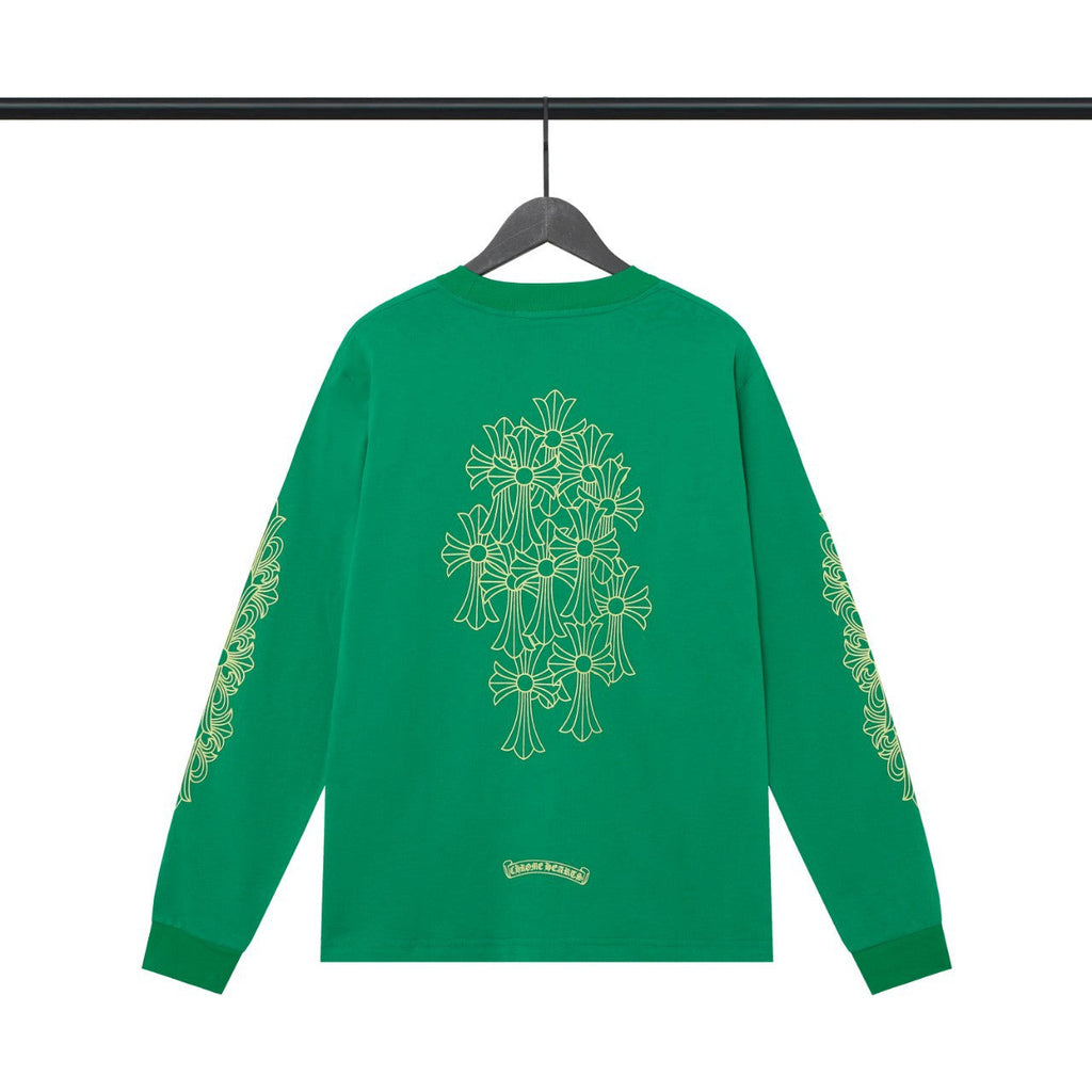 Chrome Heart Hoodie ch Green Phantom Group Cross Letter Print