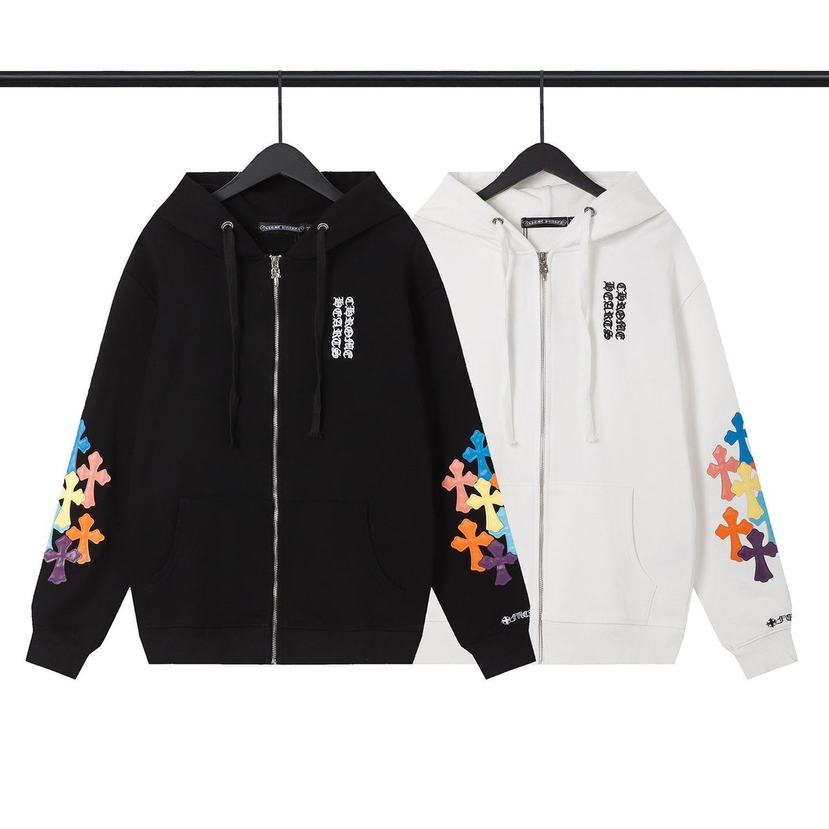 Chrome Heart Hoodie Croix Tires Zip Cardigan Hooded Sweater