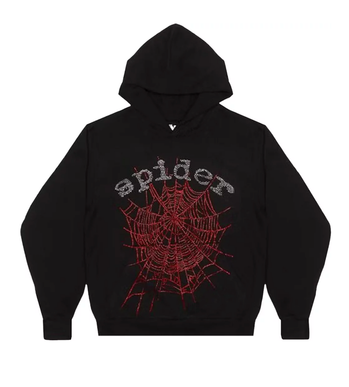 Sp5der OG Rhinestone Hoodie Black