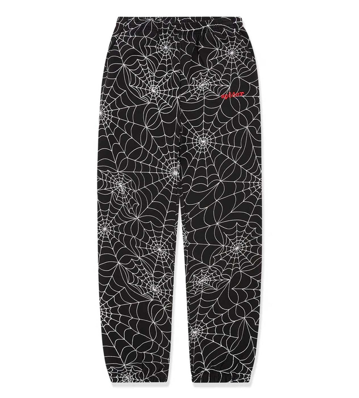 Sp5der Embroidered AOP Sweatpants Black