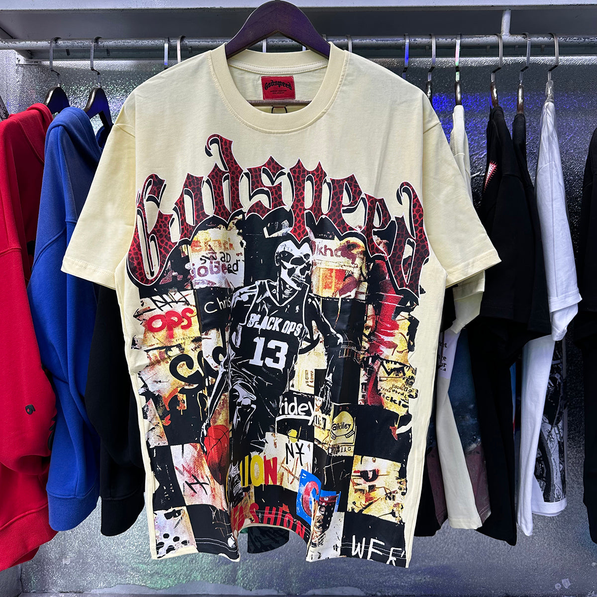 Godspeed T-shirts Basketball No. 13 Athlete Printed Cotton Crew Neck Short Sleeve Men and Women