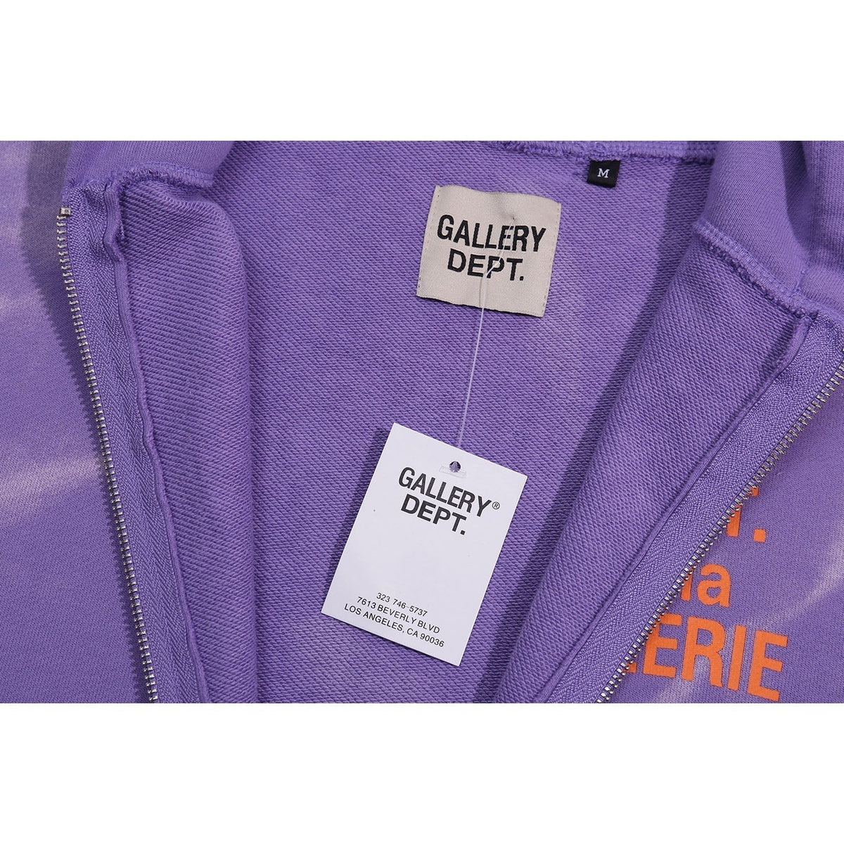 Gallery Dept Hoodie Letter Tie-Dye Washed Hooded Sweater Cardigan Jacket