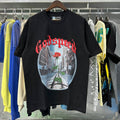 Godspeed T-shirts Street View Rose Print Cotton Casual Short Sleeve Men and Women