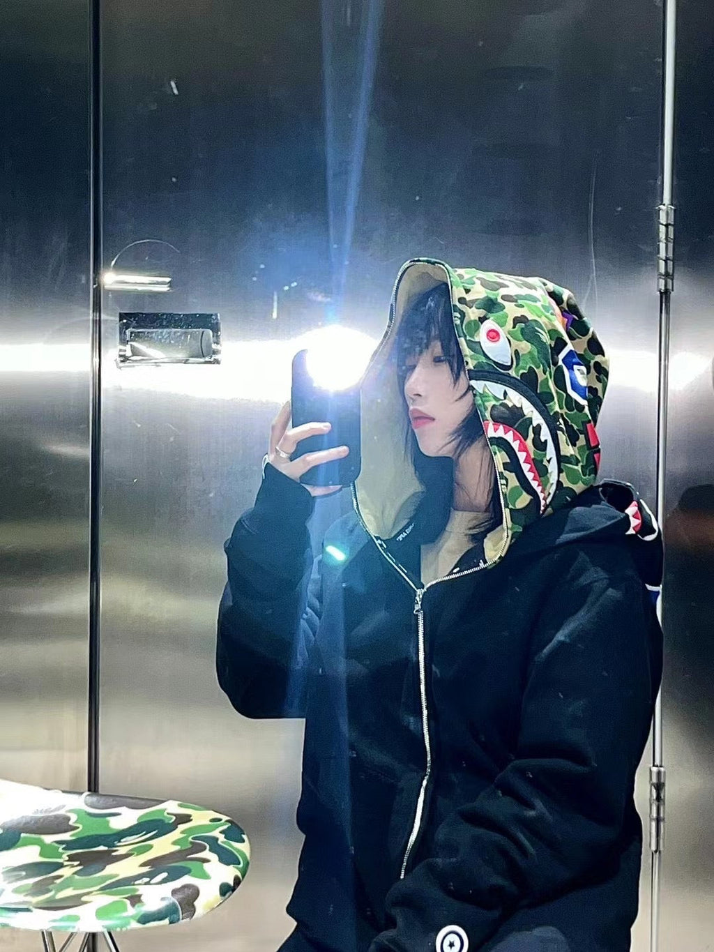Bathing Ape Hoodie Camouflage Cardigan Men's and Women's Sweater Hoodie Coat